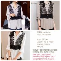 Gambar Atasan Kemeja Lacelita Baju Wanita Import Blouse Kantor/Baju Kerja - Broken White dari Dewi Id undefined 2 Tokopedia