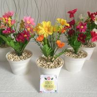 Gambar Krisan - Tanaman Hias Plastik Bunga Artificial Murah Bunga Palsu COD - kuning-oren, pot kecil dari Florist Hantaran undefined 2 Tokopedia