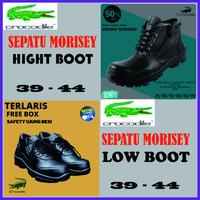 Gambar SEPATU SAFETY UJUNG BESI BOOTS BOOT PROYEK LAPANGAN CROCODILE MORISEY - 39, Hitam Low dari BarokahDM undefined 1 Tokopedia