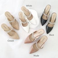 Gambar Cher&Son - BLING Mules (Heel & Flat) - White, Heel 5cm dari Cher&Son undefined 1 Tokopedia