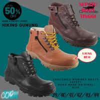 Gambar SEPATU SAFETY UJUNG BESI BOOTS BOOT PROYEK LAPANGAN CROCODILE MORISEY - 39, Hitam Low dari BarokahDM undefined 3 Tokopedia
