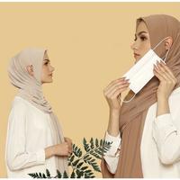 Gambar Jilbab Pashmina Instan New Normal Hijab Masker / Pastan Royal - Abu Muda dari Faeyza_Official undefined 3 Tokopedia