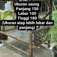 Gambar Saung bambu hitam gazebo minimalis siap pakai - saung kedua dari Taman cemara undefined 5 Tokopedia
