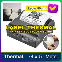Gambar Label Thermal 74 x 5 M Continuous Kertas Stiker Printer Bluetooth 80mm dari Barcode Store Solutions undefined 1 Tokopedia