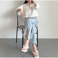 Gambar Lyya Kemeja Crop Linen Oversized//Outer Linen Crop//Kemeja Crop Lengan - Mint, all size dari Fashion_Milenial undefined 3 Tokopedia