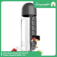 Gambar Botol Minum Unik 600ML dengan Slot Obat Pill & Vitamin Organizer J167 dari SrumahID undefined 1 Tokopedia