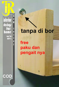 Gambar rak kayu dinding minimalis tempel dinding buku bumbu dapur, hiasan dari RJkayu undefined 4 Tokopedia