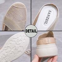 Gambar SEPATU SANDAL WEDGES WANITA SELOP SLIP ON IMPORT MESH HAK TINGGI 4 CM - Black, 36 dari Tasmurah Ok New Generation undefined 2 Tokopedia