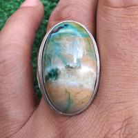 Gambar Batu Akik Garut Pancawarna Darson Jumbo Motif Awan Kilat Hijaunya Khas dari Gemsmart Club Gemstone undefined 5 Tokopedia