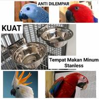 Gambar Tempat Pakan Stainless Steel Slip On Burung Parrot Kucing Anjing Kelinci Ayam Anti Tumpah - 18 cm dari Glodok Burung Bandung undefined 5 Tokopedia