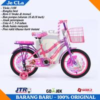 Gambar Sepeda Anak Perempuan Mini 18 Inch VIOLA Usia 5-8 Tahun Keranjang - Ungu Tosca dari Je CLa undefined 1 Tokopedia