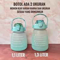 Gambar Botol Minum Viral Tik Tok 1,3 Liter Motivasi Penanda Waktu + Stickers - GREEN 012, 1,1 LITER dari Funkoland78 undefined 4 Tokopedia