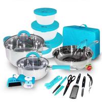 Gambar Panci Oxone OX-992 23Pcs Travel Cookware Set - Biru dari Home Electro undefined 1 Tokopedia