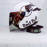 Gambar KYT KYOTO WHITE SOLID PAKET GANTENG STIKER RED BULL - PG 06, XL dari CINTAHELMET2 undefined 4 Tokopedia