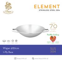 Gambar Bima Element Wajan SS 12 inch (30cm) SS SUS 304 1-Ply Bottom dari Bima Official Indonesia undefined 2 Tokopedia