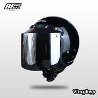 Gambar Helm Cargloss CF Retro Army HITAM GLOSSY Bogo Visor Helm Half Face SNI - Hitam Glossy dari MOTORICH ID undefined 3 Tokopedia