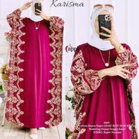 Gambar Karisma Kaftan Batik / Kaftan Modern / Kaftan Busui Zipper Depan Adem - Maroon dari Dafina.collection undefined 5 Tokopedia