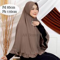 Gambar Bergo instan jumbo model rempel jersey premium - milo, XXL dari aastorehampers undefined 3 Tokopedia