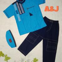 Gambar Setelan baju Koko motif anak by A&J - Abu-abu, L dari Lulu collection2 undefined 1 Tokopedia