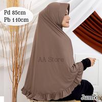 Gambar Bergo instan jumbo model rempel jersey premium - milo, XXL dari aastorehampers undefined 2 Tokopedia