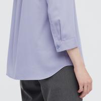 Gambar UNIQLO Blus Rayon Rayon Kerah Skipper Lengan 3/4 Original Store - Light Blue, S dari DroidOne undefined 4 Tokopedia