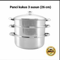 Gambar Panci kukusan 3 Susun/ Lengkap dgn sarangnya /26 cm/ Bakpao/Siomay dari GUDANG METRO undefined 2 Tokopedia