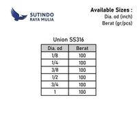 Gambar Fitting DK-Lok Union SS316 3/8 In dari Sutindo Shop undefined 3 Tokopedia