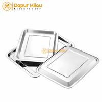 Gambar Nampan Baki Ceper Stainless Tinggi 2 cm - 39 x 29 cm dari Dapur Kilau undefined 2 Tokopedia