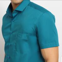 Gambar Carlos Moreno Kemeja Polos Pria Slimfit Lengan Pendek - Tosca - S dari Bookerpedia undefined 5 Tokopedia