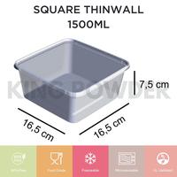 Gambar THINWALL SQUARE 1500 ML / KOTAK MAKAN / BOX PLASTIK THIN WALL 1 DUS dari King Powder ID undefined 3 Tokopedia