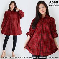Gambar ATASAN KEMEJA WANITA JUMBO XXXL LD 130 MOTIF KOTAK-KOTAK BIG SIZE dari Belle Butik undefined 2 Tokopedia