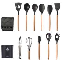 Gambar 13 in 1 Alat Masak Silikon Tahan Panas Pegangan Kayu - Merah Muda dari Cari Disini Shop_NEW undefined 2 Tokopedia