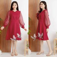 Gambar Baju terusan wanita cantik model gaun trendy kualitas import | CL238 - Maroon dari endykoko undefined 2 Tokopedia