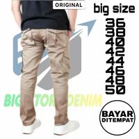 Gambar CELANA CARGO PRIA JUMBO BIG SIZE/CARGO PANJANG JUMBO/CARGO PANTS JUMBO - hijau army, 50 dari BIG STORE DENIM undefined 1 Tokopedia