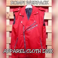 Gambar JAKET RAMONES, JAKET WERPACK, JAKET DOBEL KERAH, JAKET PUNK MURAH - Rompi Merah, XL dari APPAREL CLOTH DNX undefined 3 Tokopedia