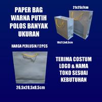 Gambar Paper Bag Putih Polos Banyak Ukuran / Tas Kertas ART Putih Perlusin - 21X25X7CM dari SuperPowers888 undefined 1 Tokopedia