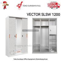 Gambar Lemari Pakaian Besi 3 Pintu Sliding VECTOR 3P + Cermin Laci dari TOKO SURABAYA PLG undefined 1 Tokopedia