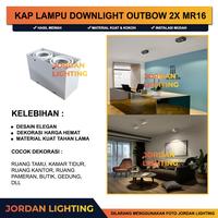 Gambar Kap Rumah Lampu downlight outbow OB Fitting 2 x MR 16 Kotak Double - Putih dari JORDAN LIGHTING undefined 1 Tokopedia