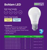 Gambar ECOLINK Lampu 8W LED 8Watt Bulb Bohlam 8 Watt - 3000K WarmWhite Kuning dari Sadar Jaya Maju undefined 3 Tokopedia