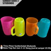 Gambar (6 Pcs) Gelas Es Pegangan Plastik Tinggi Dx - Warna Cerah dari adhimjunoh undefined 4 Tokopedia