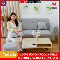 Gambar Sofa Retro Scandinavian 2 Dudukan Seater 1 kursi stool - Nevada Series - MYSTIC dari Citra furniture undefined 2 Tokopedia