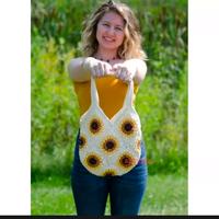 Gambar sunflower crocket bag / tas rajut motif bunga matahari - Hitam, kecil dari Azzarajut undefined 1 Tokopedia