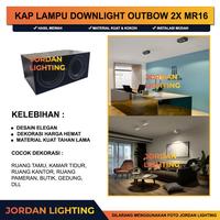 Gambar Kap Rumah Lampu downlight outbow OB Fitting 2 x MR 16 Kotak Double - Putih dari JORDAN LIGHTING undefined 2 Tokopedia