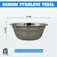 Gambar Calypso Baskom Stainless Tebal 14 cm |Mangkok Baskom 14 cm dari Prima Perabot undefined 4 Tokopedia