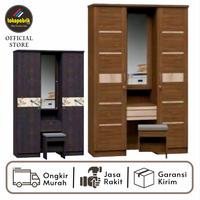 Gambar Lemari Pakaian 3 Pintu dan Meja Rias Minimalis Tegal Brebes Pemalang - Cokelat dari Tokopabrik_Tegal undefined 1 Tokopedia