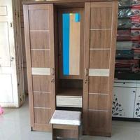 Gambar Lemari Pakaian 3 Pintu dan Meja Rias Minimalis Tegal Brebes Pemalang - Cokelat dari Tokopabrik_Tegal undefined 2 Tokopedia