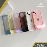 Gambar Stand Holder Case iPhone 12 13 PRO MAX Softcase Bening Silicone Lens - iPhone 12 PRO, White dari Axcase undefined 5 Tokopedia