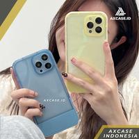 Gambar Stand Holder Case iPhone 12 13 PRO MAX Softcase Bening Silicone Lens - iPhone 12 PRO, White dari Axcase undefined 1 Tokopedia