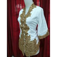 Gambar Atasan Kebaya Bordir Modern Nova Aneka Warna Mewah Elegan - Putih 3/4, M dari FengWing Store undefined 3 Tokopedia