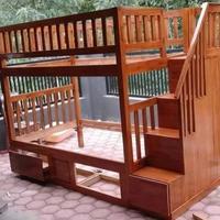 Gambar Tempat tidur tingkat anak 2 Bed Laci kayu jati/Dipan tingkat anak kayu - harga asli dari key jati furnitur undefined 4 Tokopedia